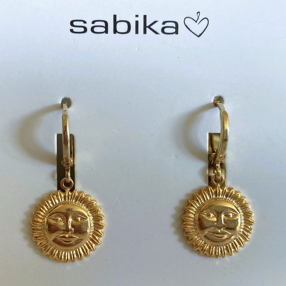 Sabika Almi Small Gold Sun Mini Hoop Earrings